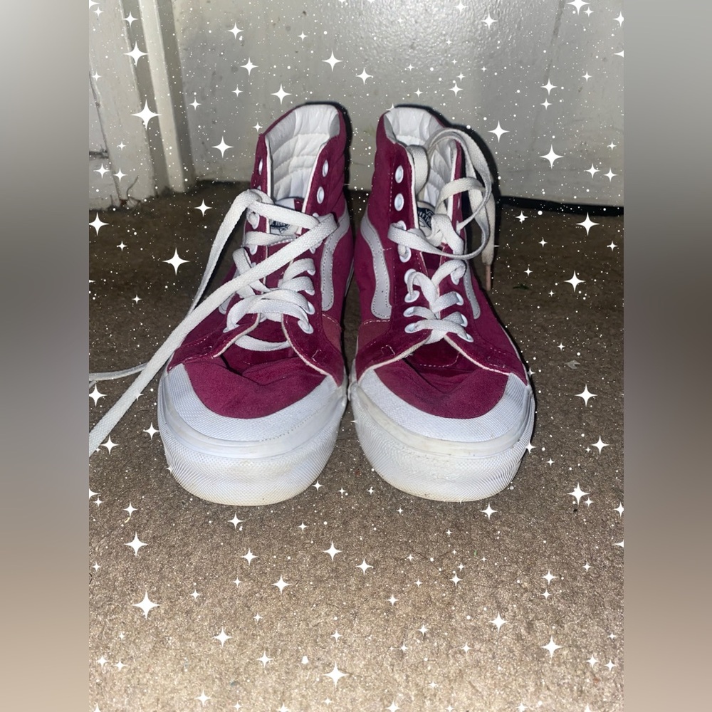 Velvet Burgundy Vans High Tops